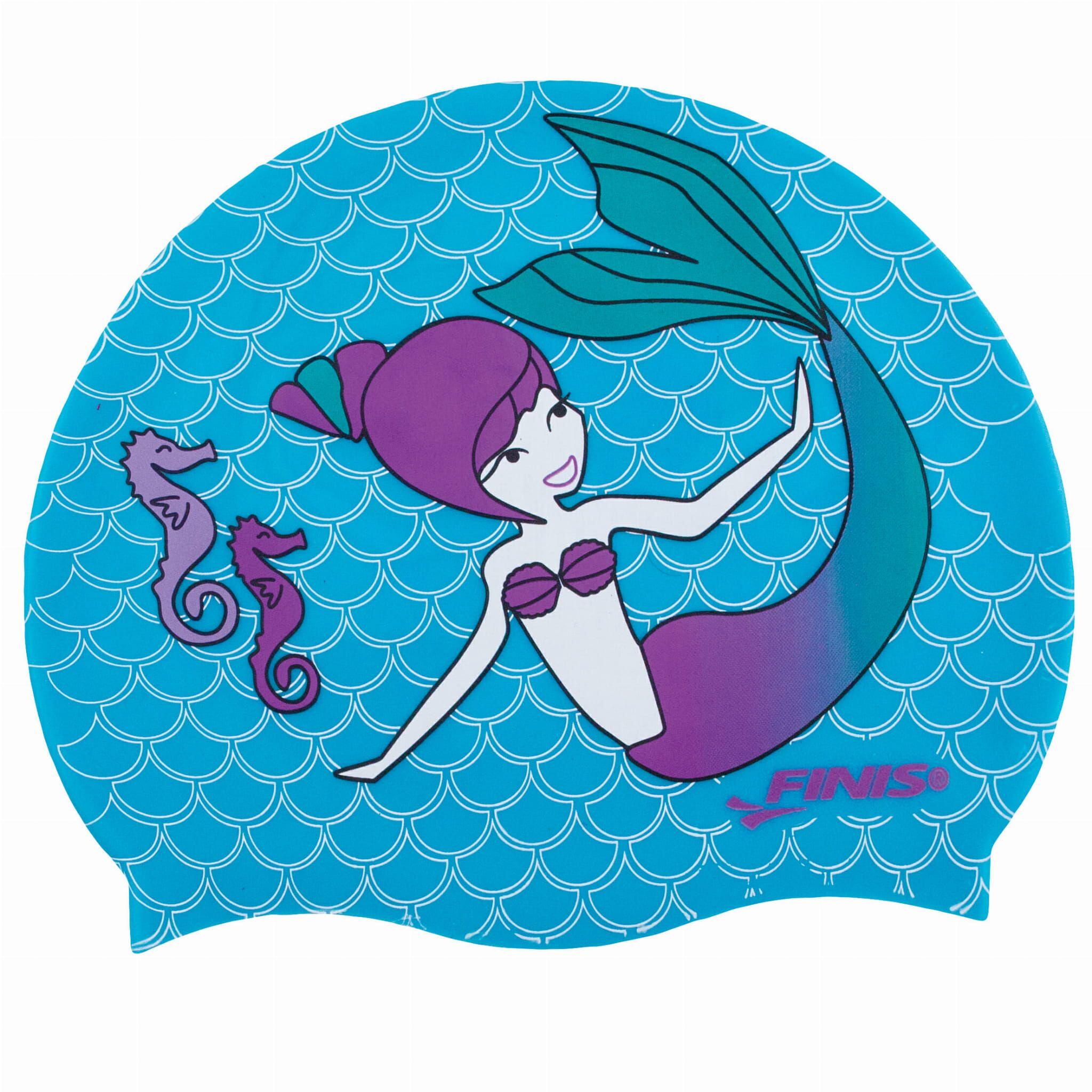 Casca inot silicon pentru copii Mermaid Silicone Cap Paradise - albastru deschi…