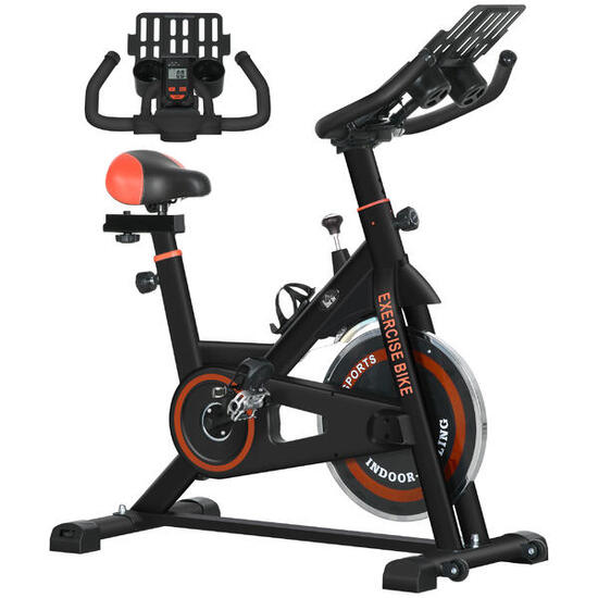 Vélo d'appartement avec volant d'inertie de 8 kg et écran LCD, en acier et ABS,