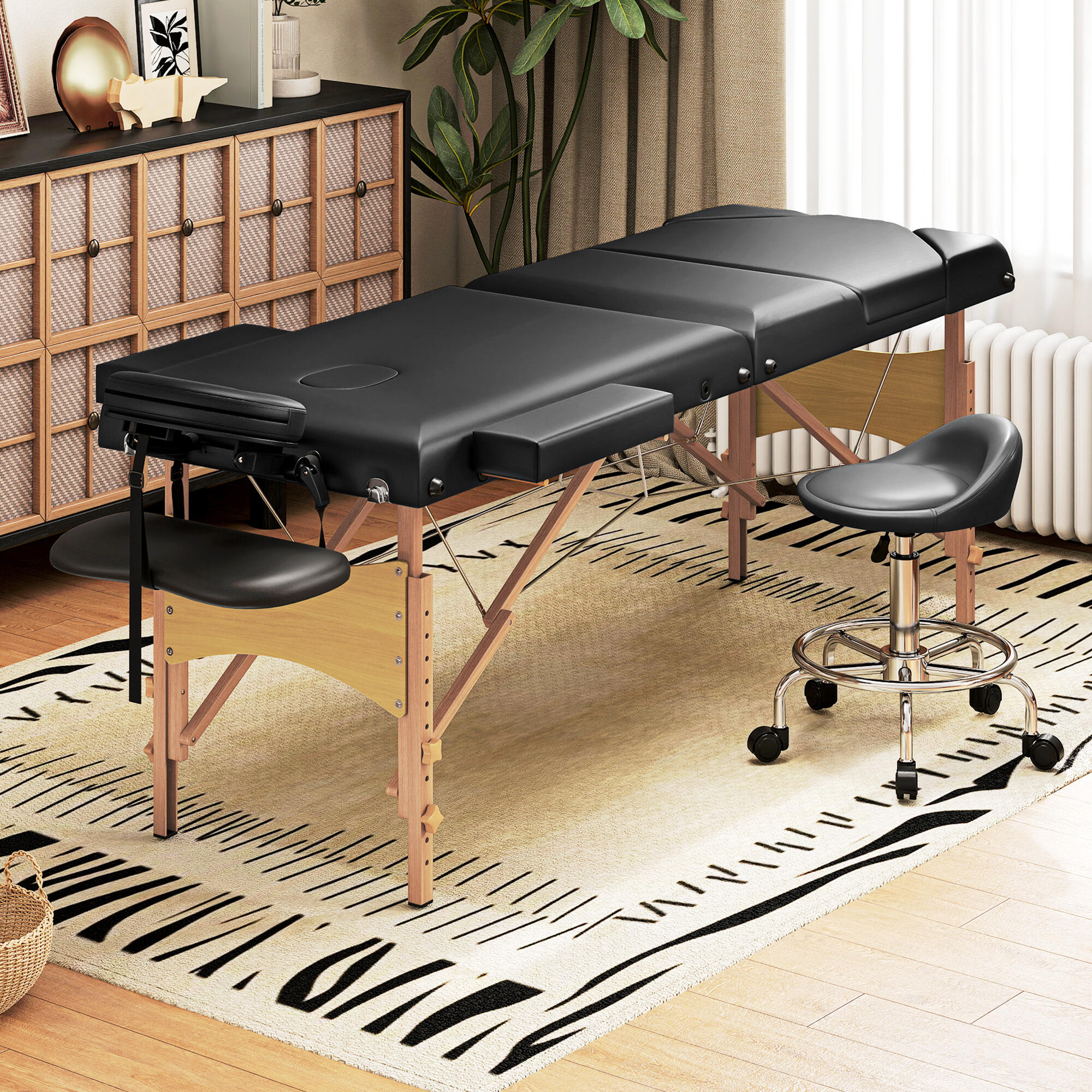 Marquesa 215x60x64-89 cm preto HOMCOM 2/5