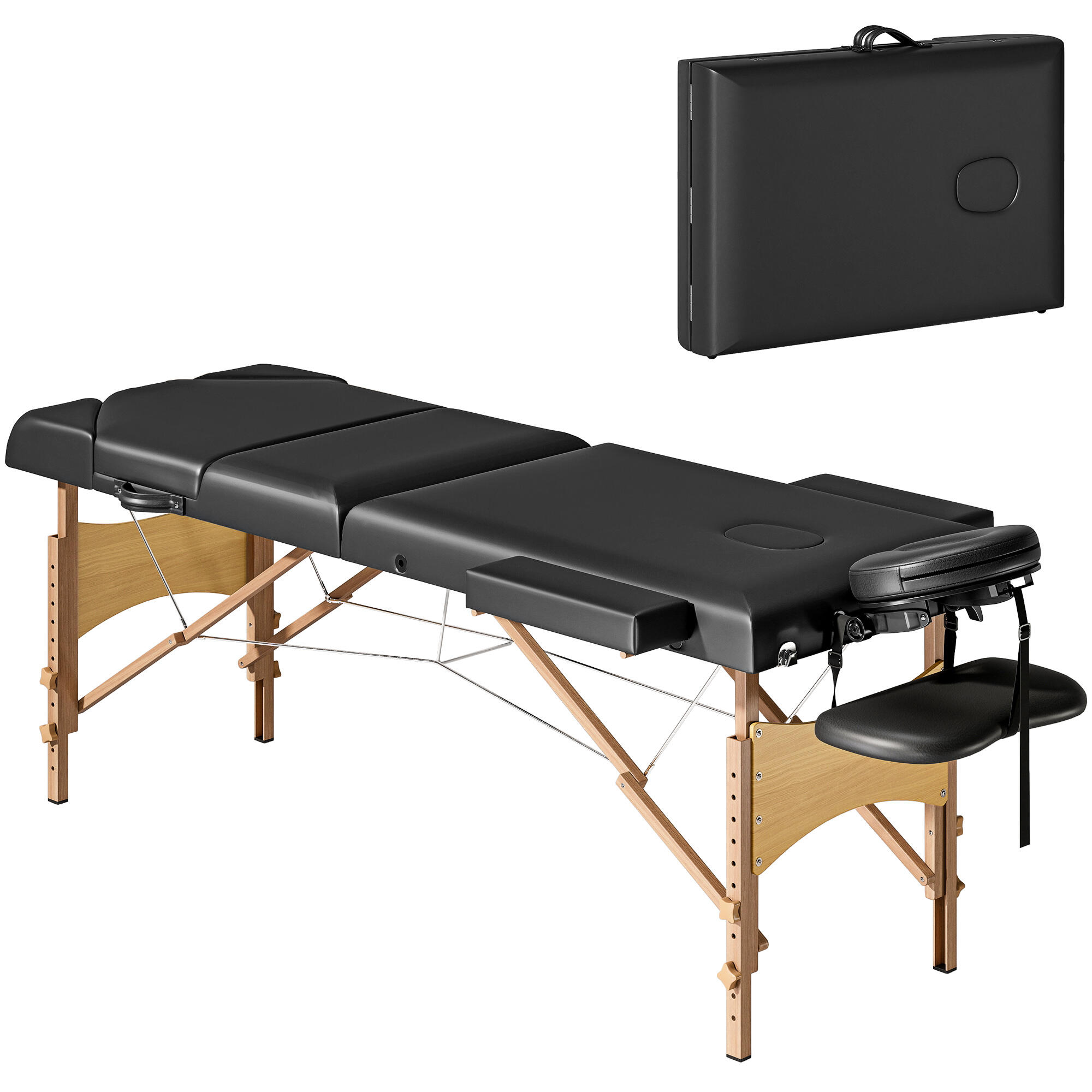 HOMCOM Marquesa 215x60x64-89 cm preto HOMCOM