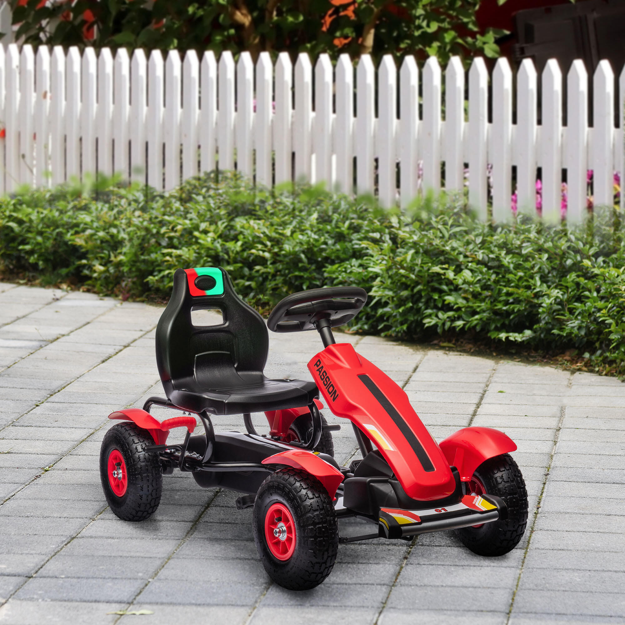 GoKart a Pedales HOMCOM 121x58x61 cm Rojo 2/5