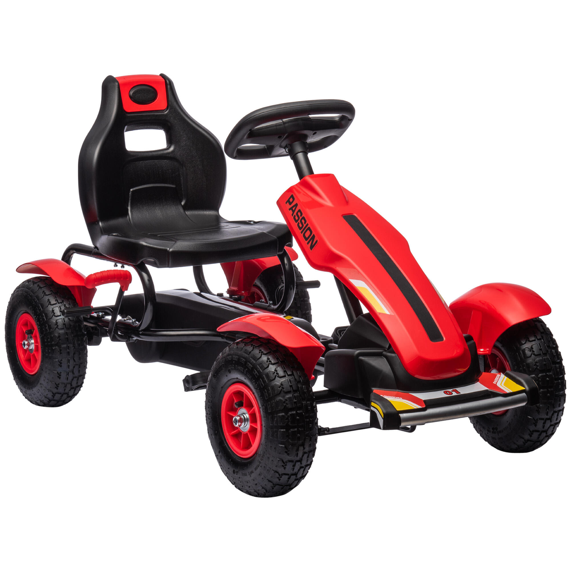 HOMCOM Kart a pedais para crianças 121x58x61 cm vermelho HOMCOM