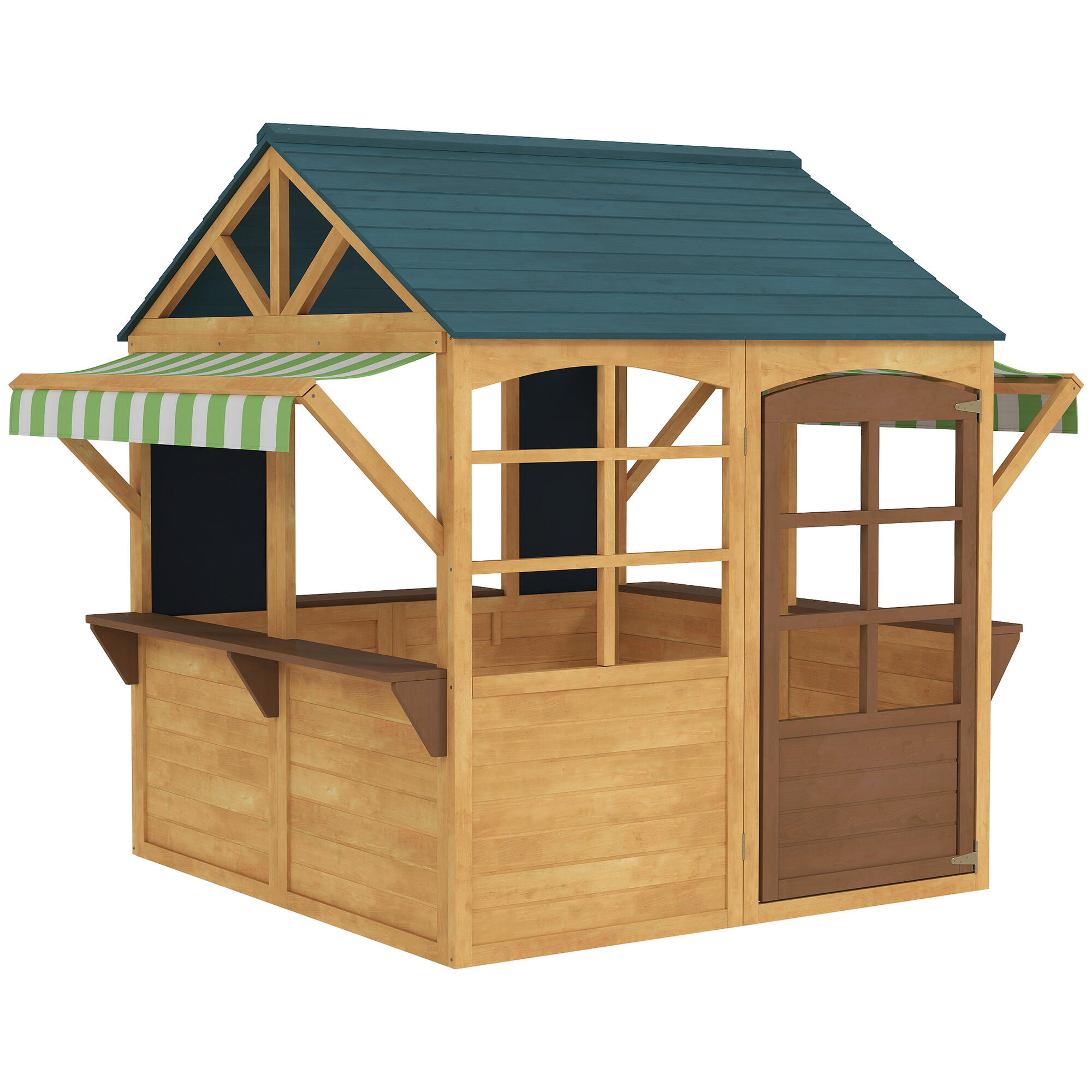 Casita Infantil Exterior AIYAPLAY 173x117x144 cm Madera Natural 1/6