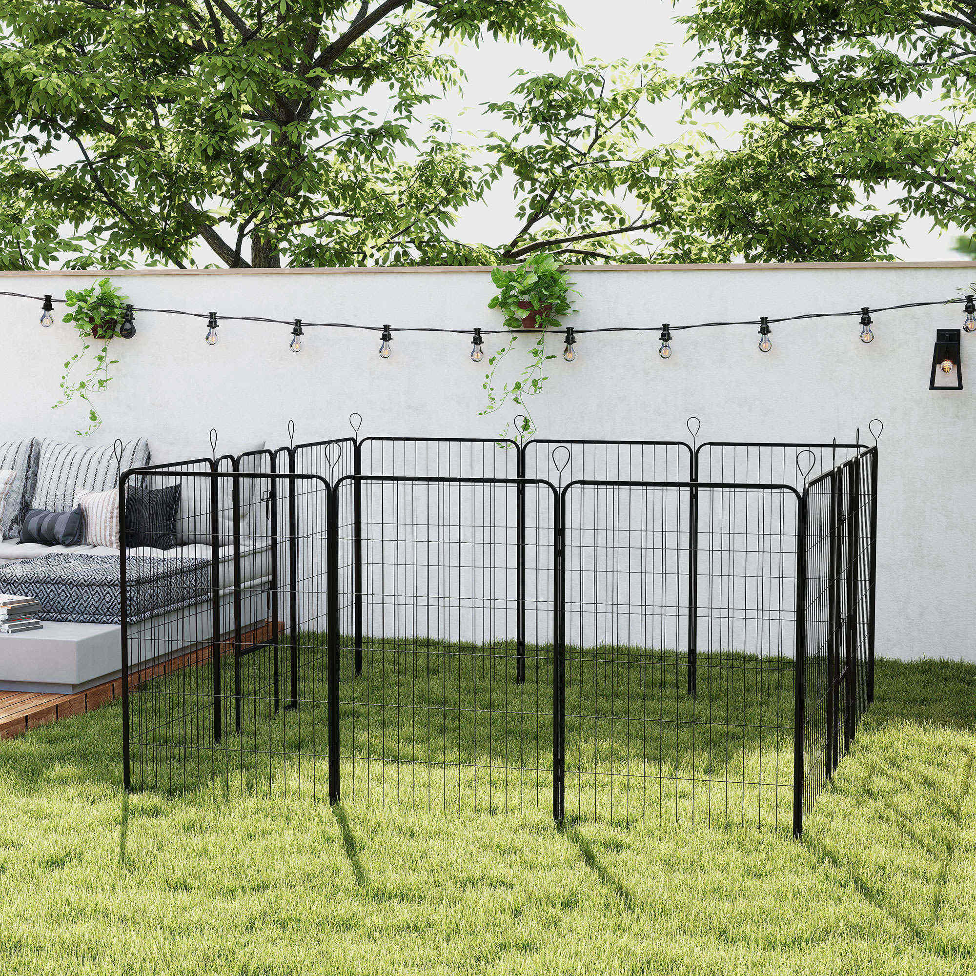 Parque para Perros PawHut 80x1.5x120 cm Negro 2/5