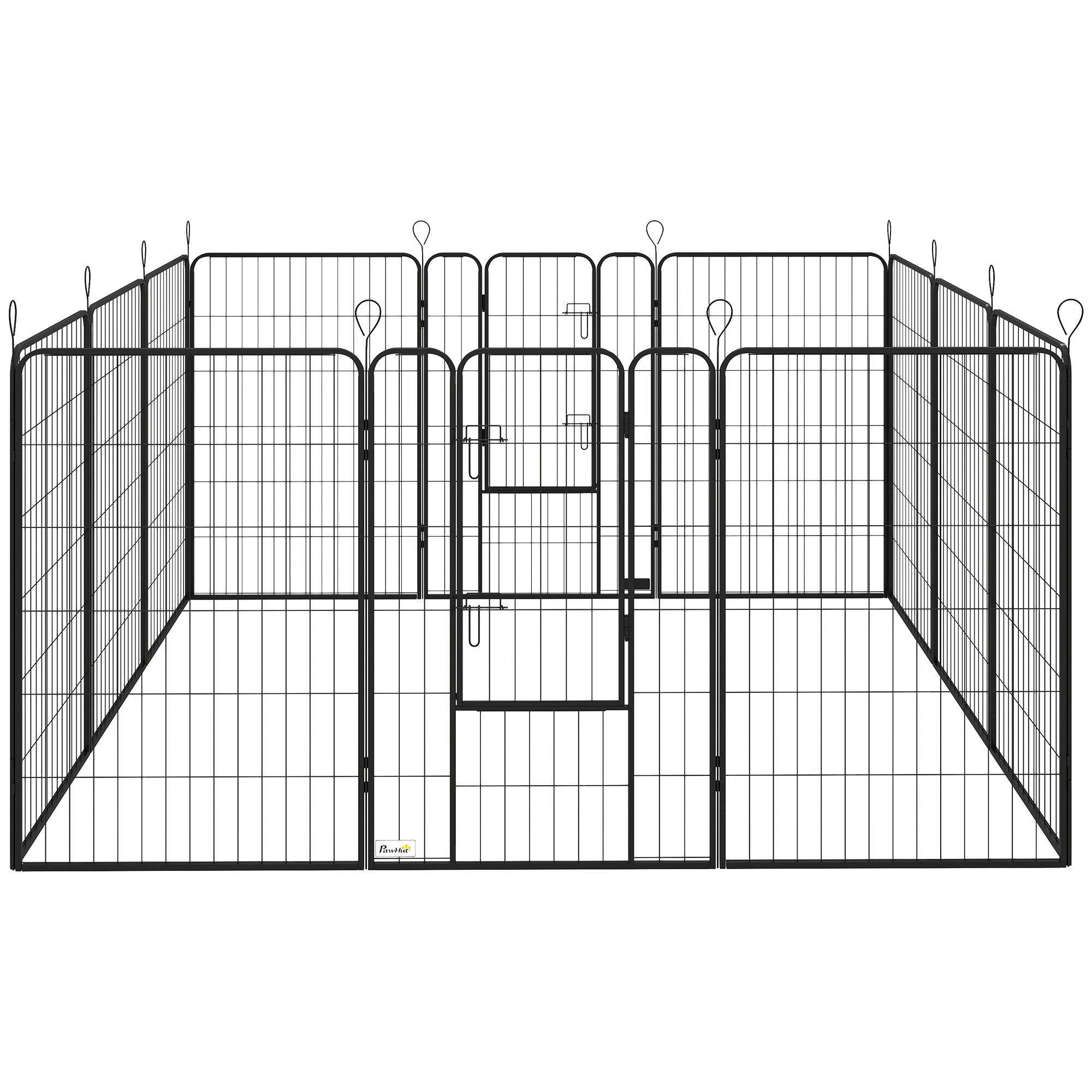 Parque para cães modular 80x1,5x120 cm preto pawhut