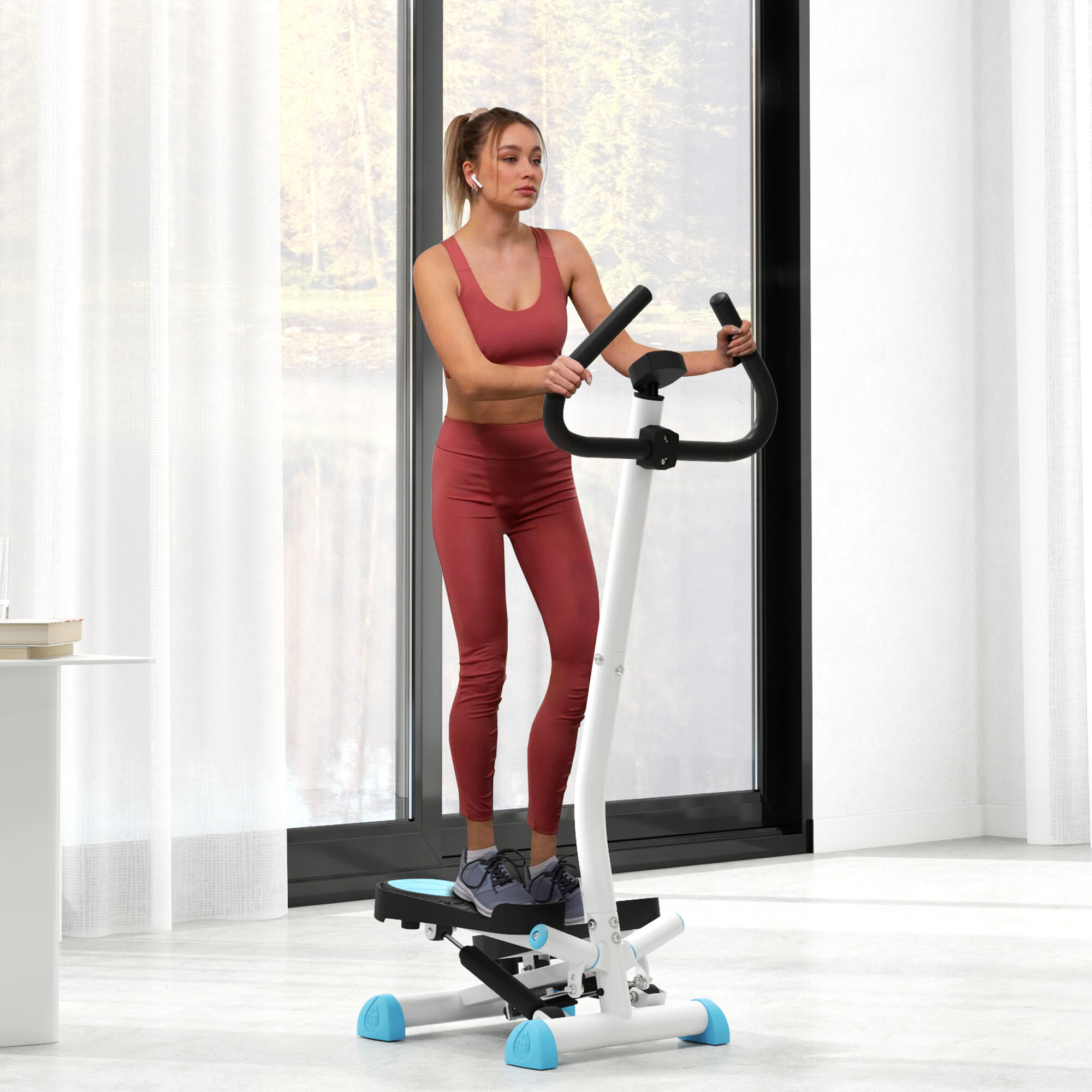 Vélo elliptique à guidon, pédales antidérapantes et écran LCD, acier et ABS, 55 4/9