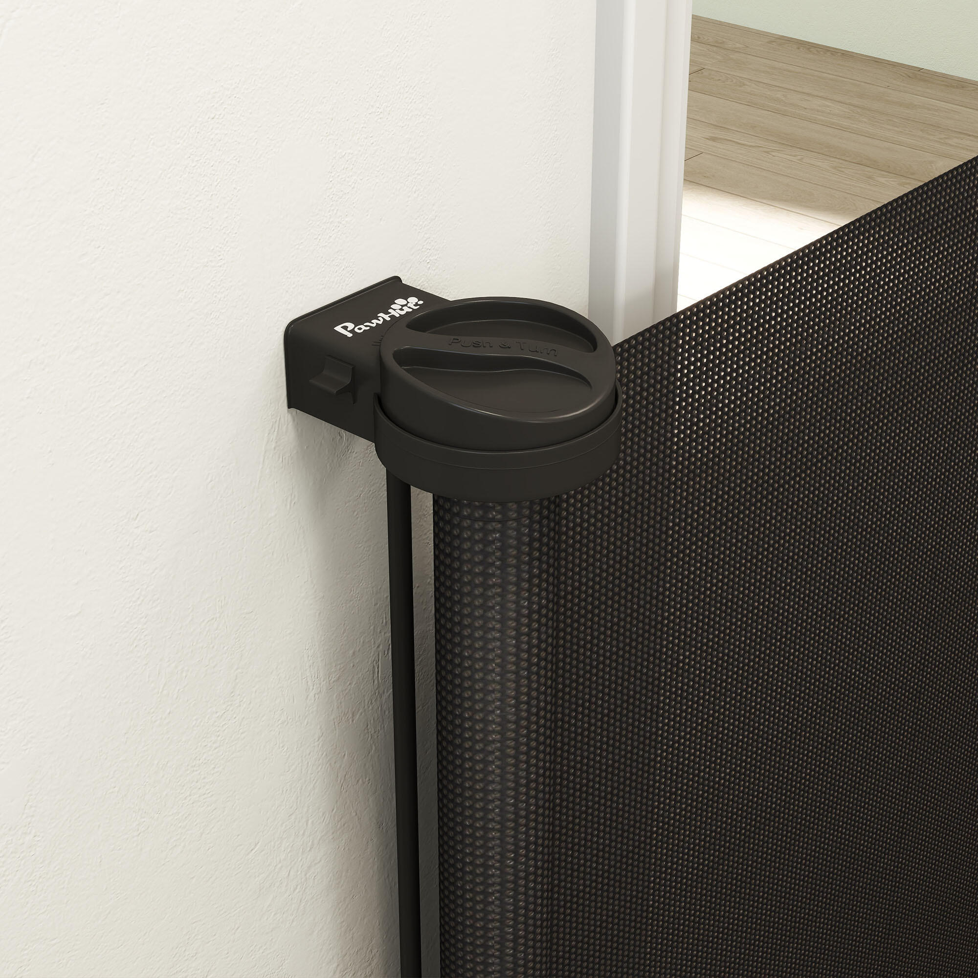 Barrera para Perros PawHut 142x10x87 cm Negro 5/5