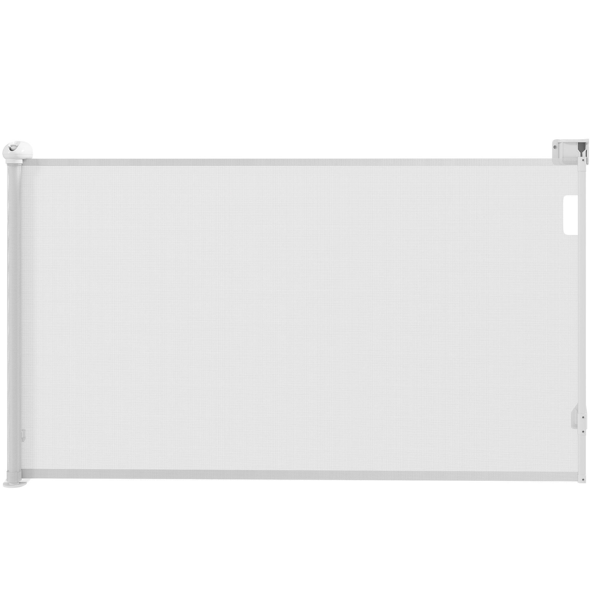 Barreira de segurança para animais 149x10x87,5 cm branco pawhut