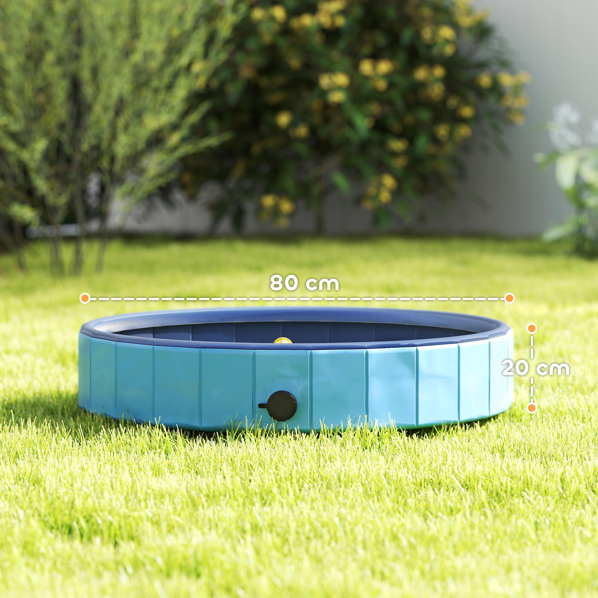 Piscina para Cães Dobrável com Aspersor azul 3/5