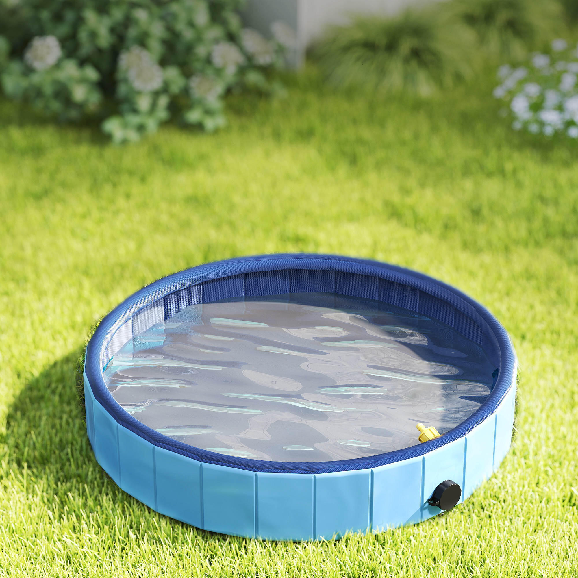 Piscina para Cães Dobrável com Aspersor azul 5/5