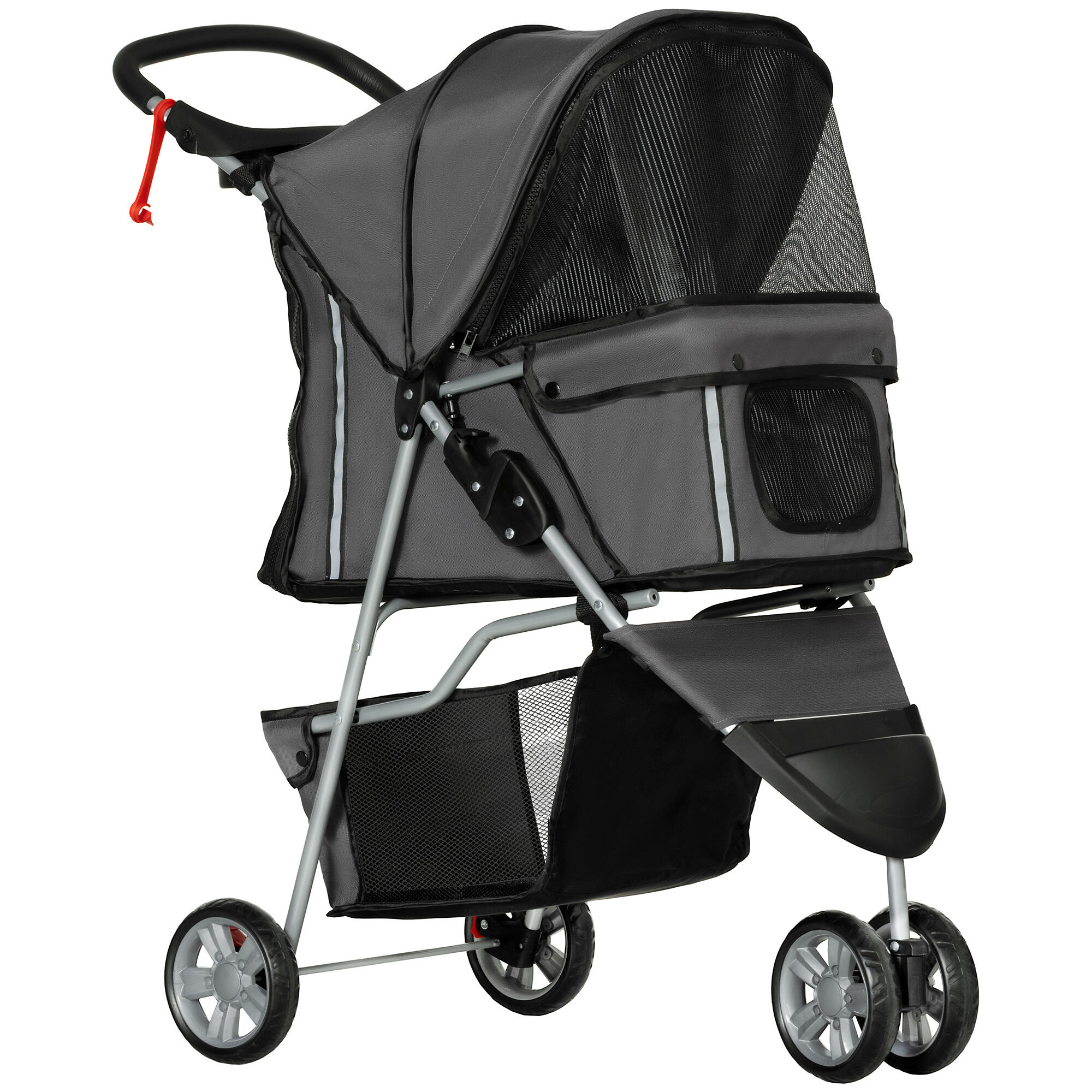 PAWHUT Carrinho para animais de estimação 75x45x97 cm cinzento PawHut