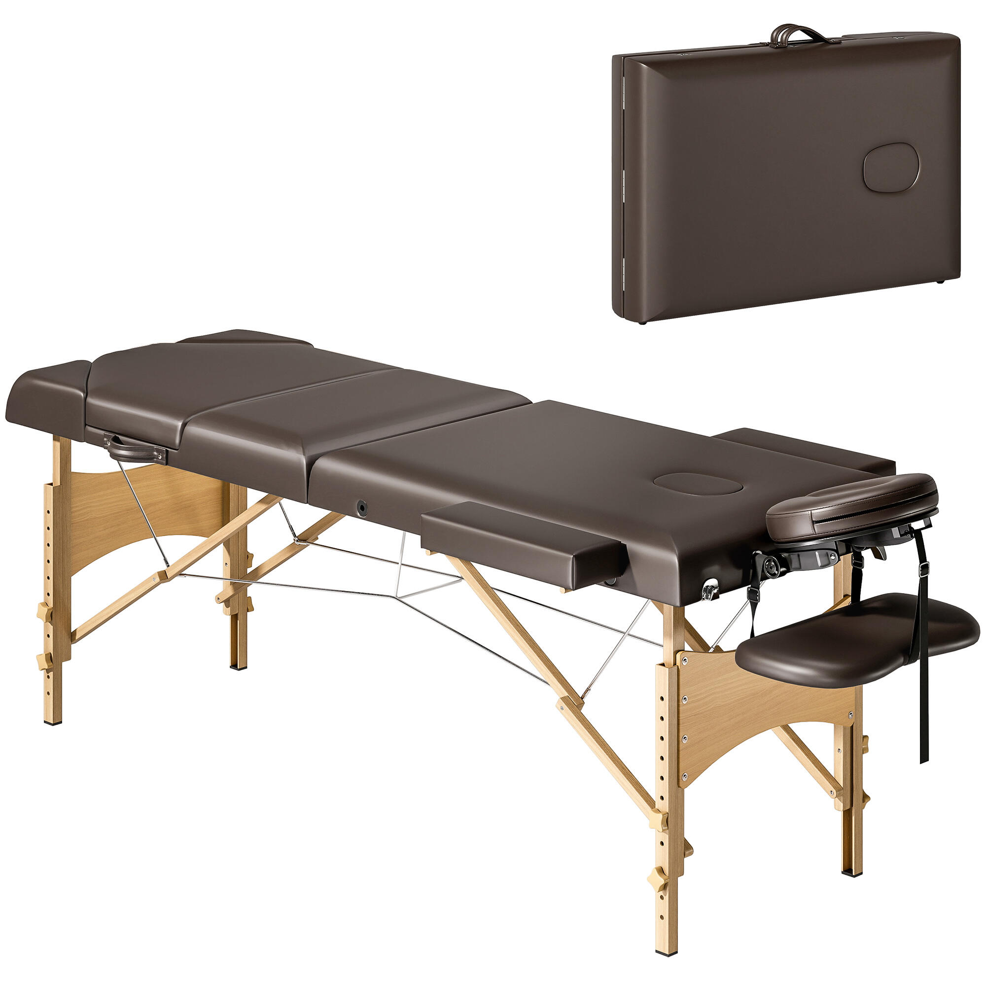 HOMCOM Marquesa 215x60x64-89 cm marrom HOMCOM