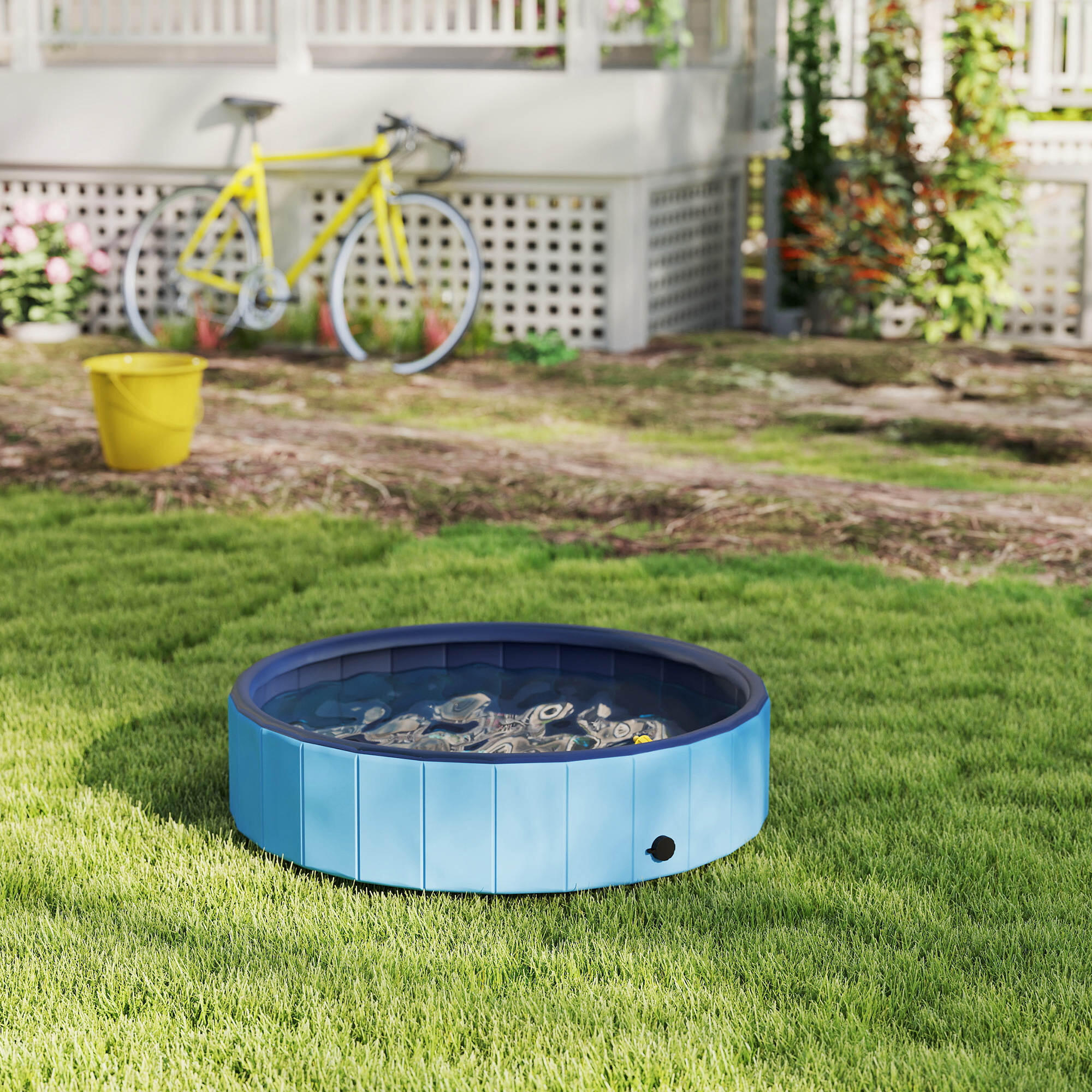 Piscina para cães ø120x30 cm azul PawHut 4/5