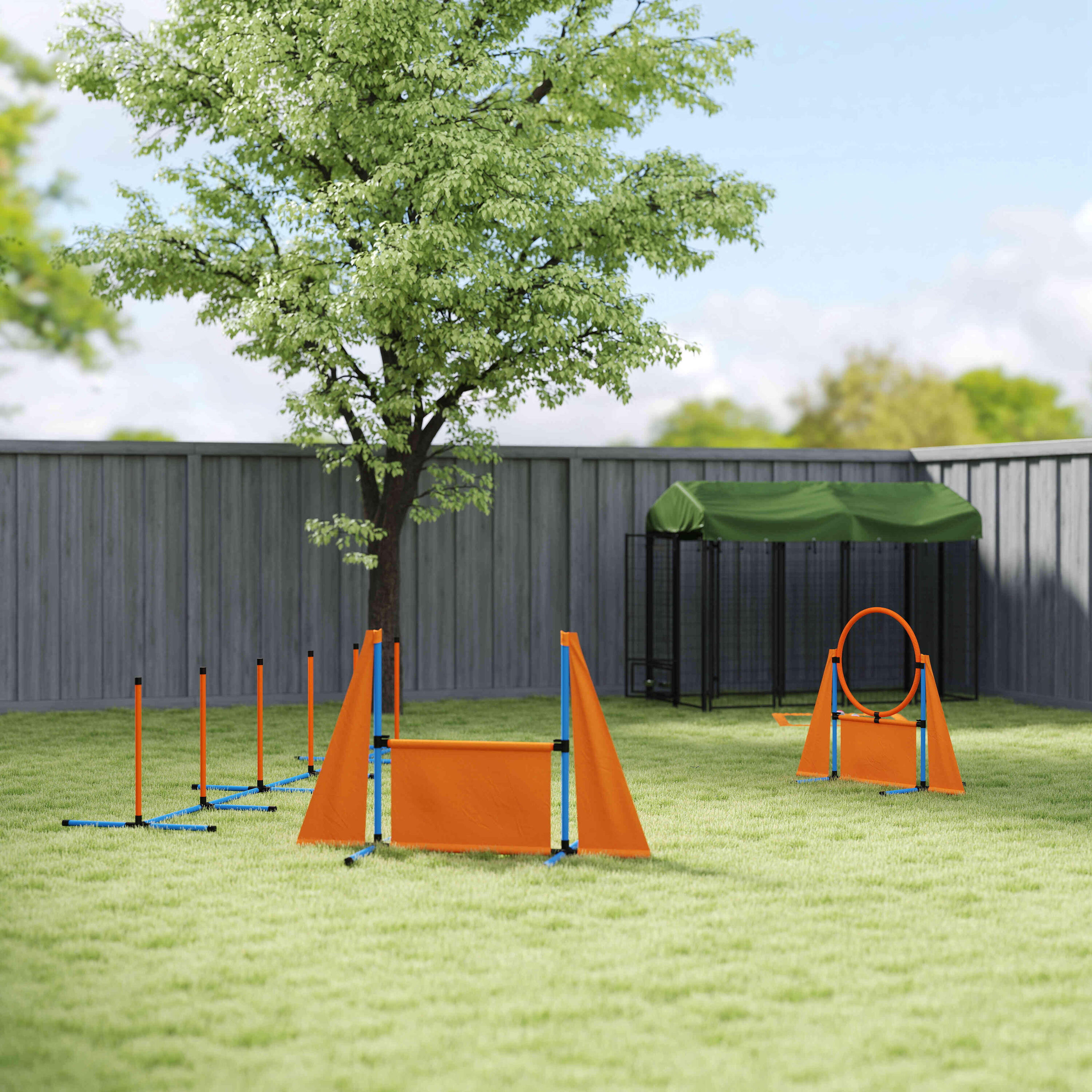 Juego de Agilidad PawHut 348x66x69 cm Naranja 2/5