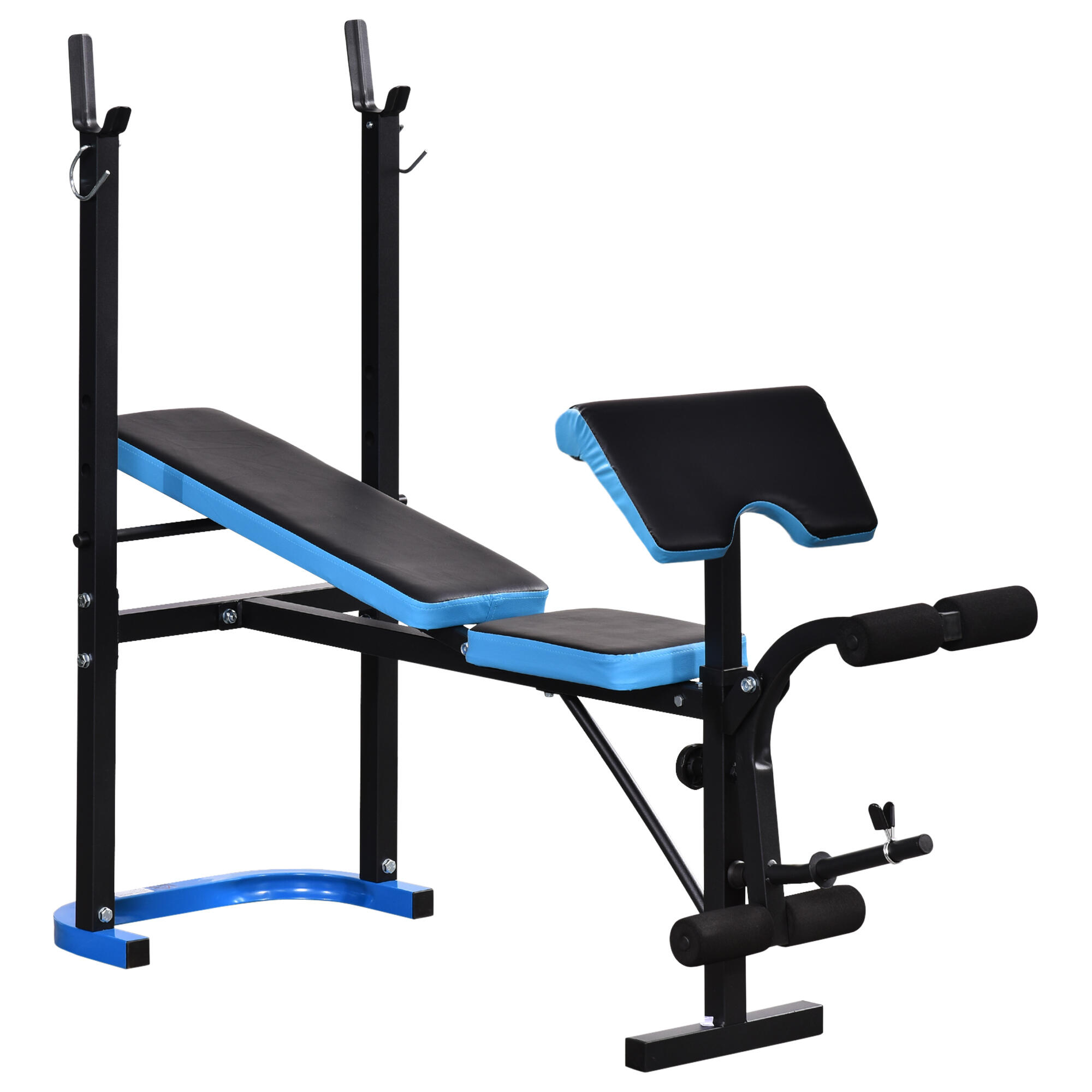 Banco de musculação 155x56,5x120 cm preto e azul homcom