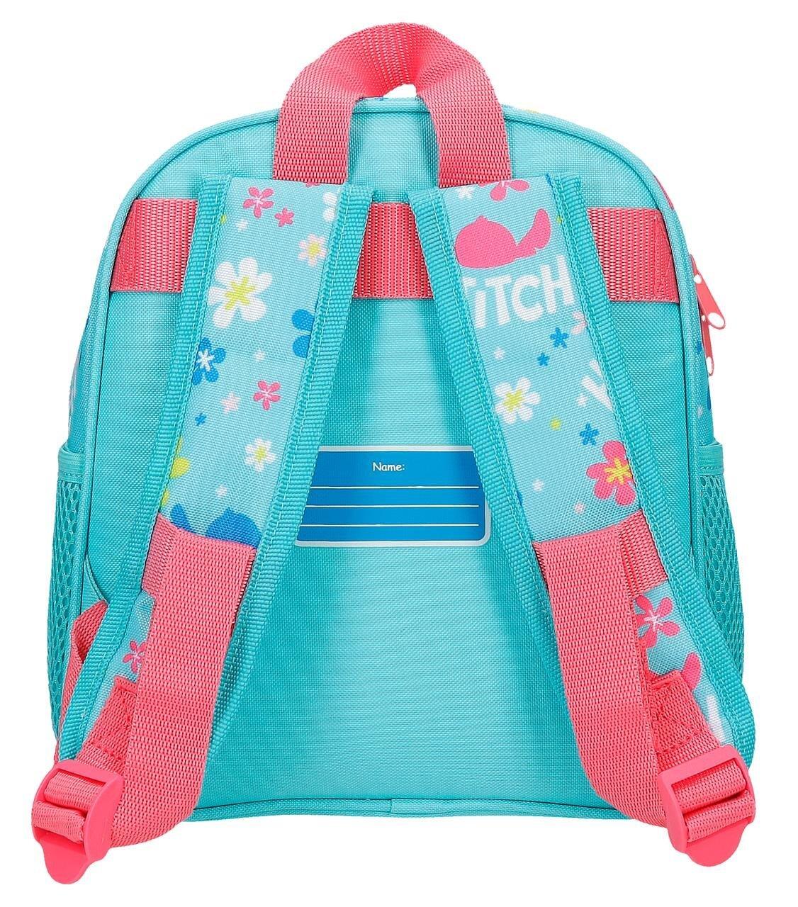 Mochila escolar menina Disney Aloha Stitch 25cm turquesa 2/5