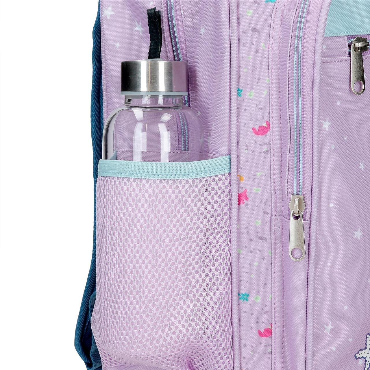 Mochila escolar menina Disney Lovely Stitch 28cm malva 5/6