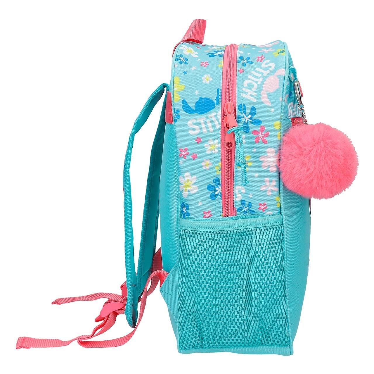 Mochila escolar menina Disney Aloha Stitch 33cm turquesa 4/5