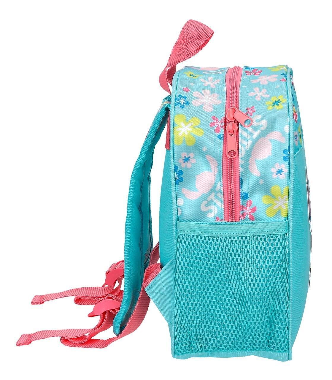 Mochila escolar menina Disney Aloha Stitch 25cm turquesa 4/5