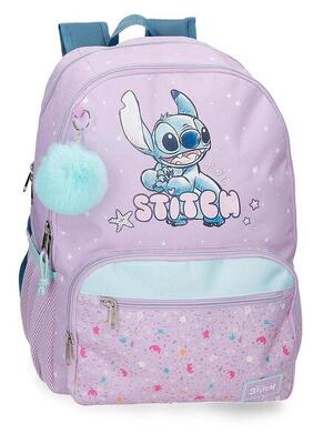 Mochila escolar niña Disney Lovely Stitch 44cm malva