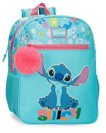 Mochila escolar niña Disney Aloha Stitch 33cm turquesa