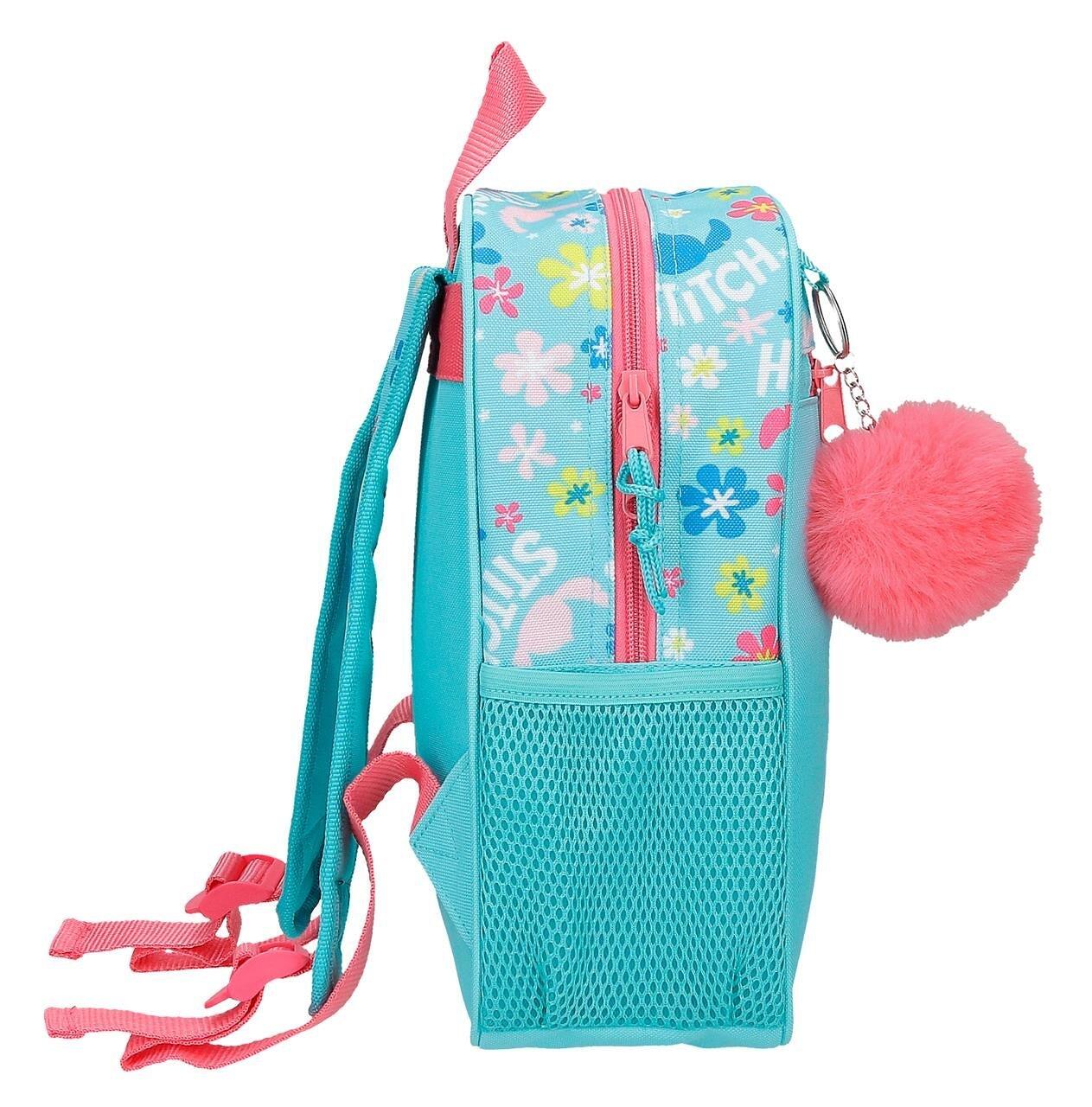 Mochila escolar menina Disney Aloha Stitch 28cm turquesa 4/5