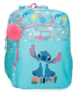 Mochila escolar niña Disney Aloha Stitch 40cm turquesa