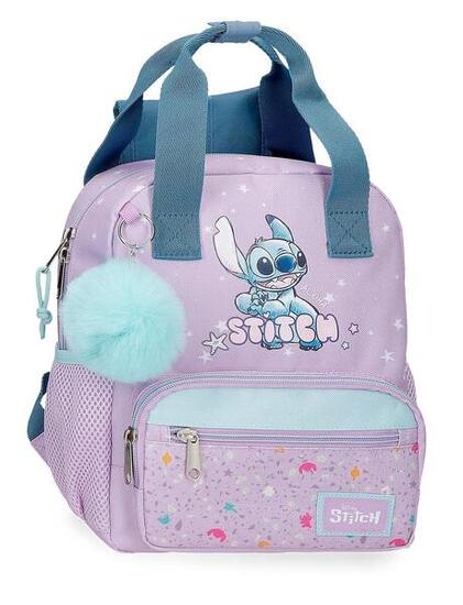 Mochila escolar niña Disney Lovely Stitch 28cm malva