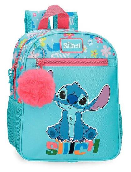 Mochila escolar adaptable niña Disney Aloha Stitch 28cm turquesa