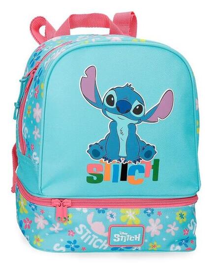 Mochila Portamerienda niña Disney Aloha Stitch 28cm turquesa