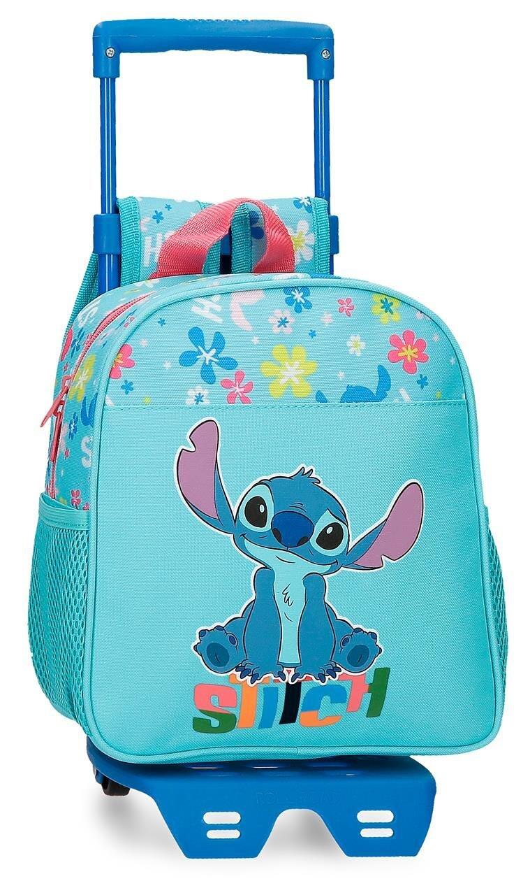 Sac à dos d'école fille Disney Aloha Stitch 25cm avec chariot turquoise 1/5