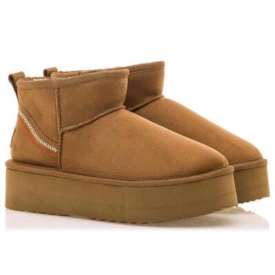 Botines Planos Mujer Mustang Marrón
