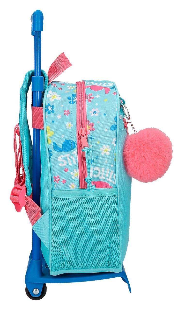 Mochila escolar niña Disney Aloha Stitch 28cm con carro turquesa 4/5