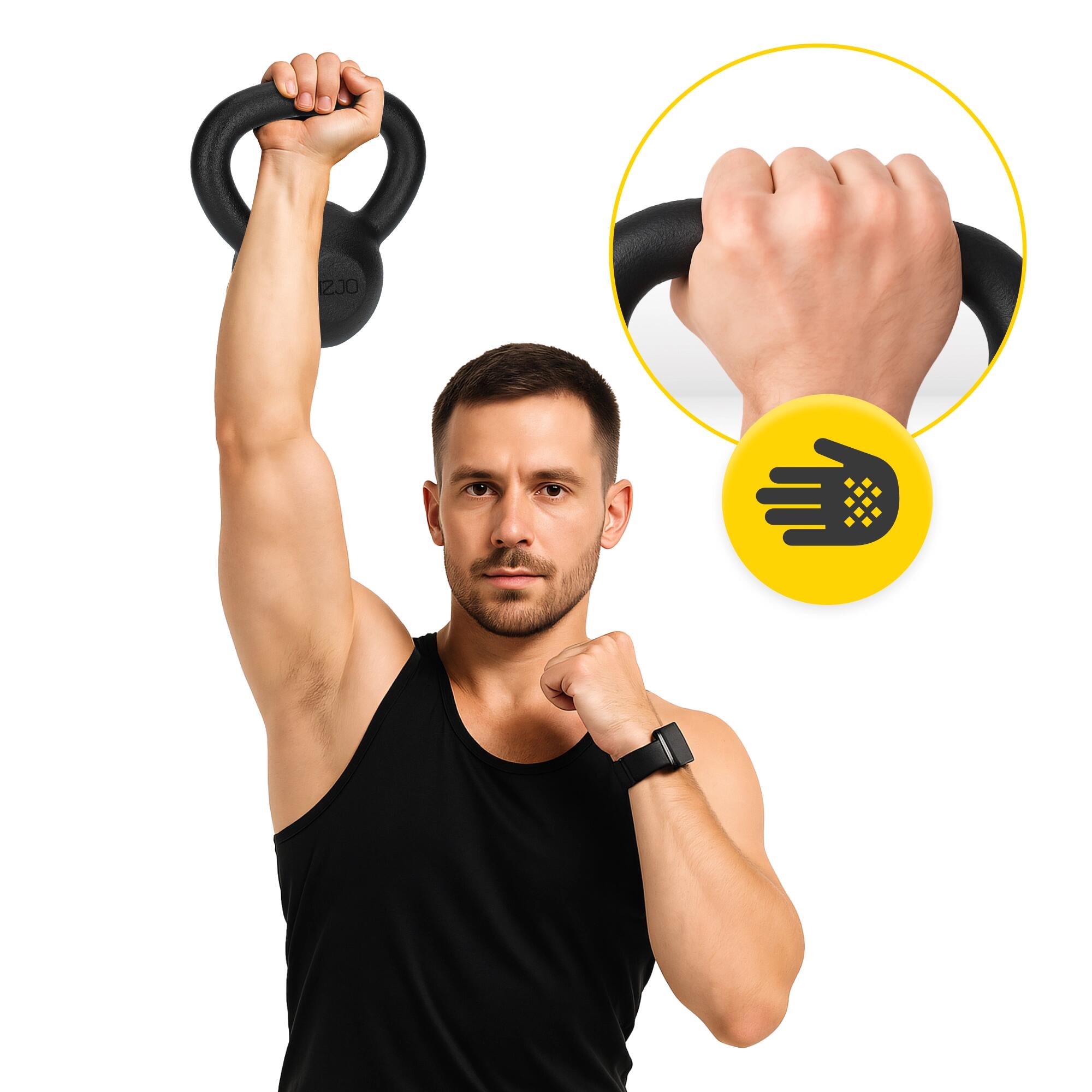 Żeliwny kettlebell do ćwiczeń siłowych 4FIZJO