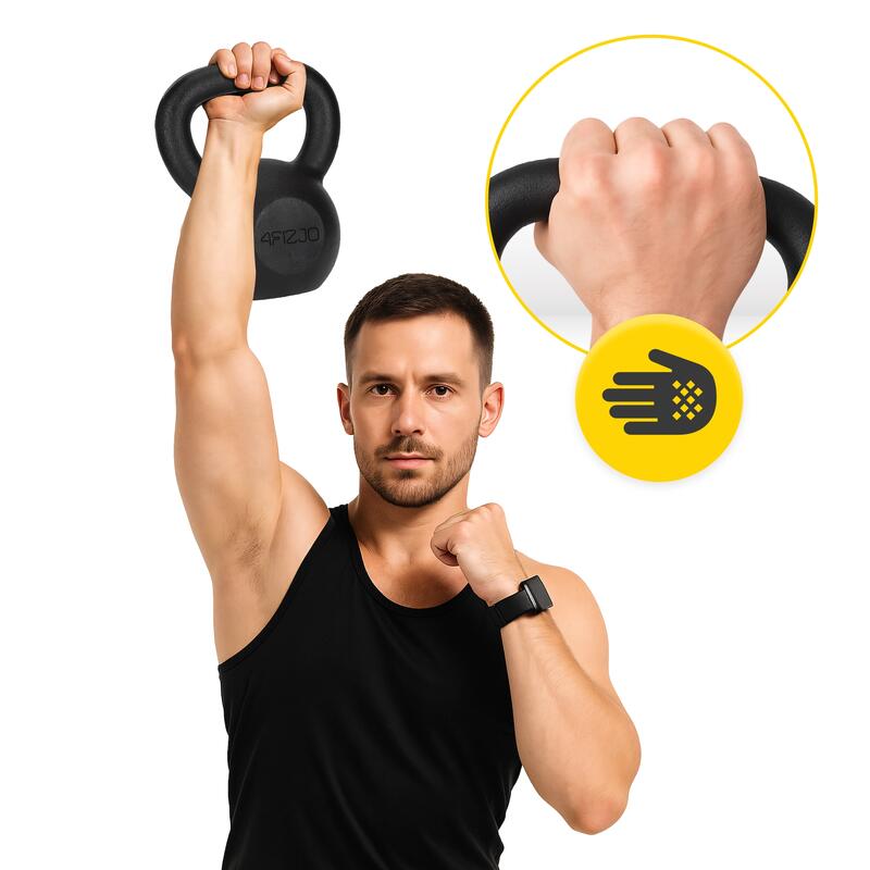 Kettlebell din fontă pentru exerciții de forță 4FIZJO