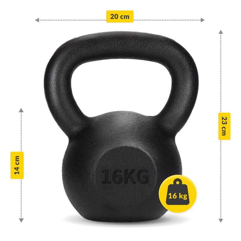 Kettlebell din fontă pentru exerciții de forță 4FIZJO