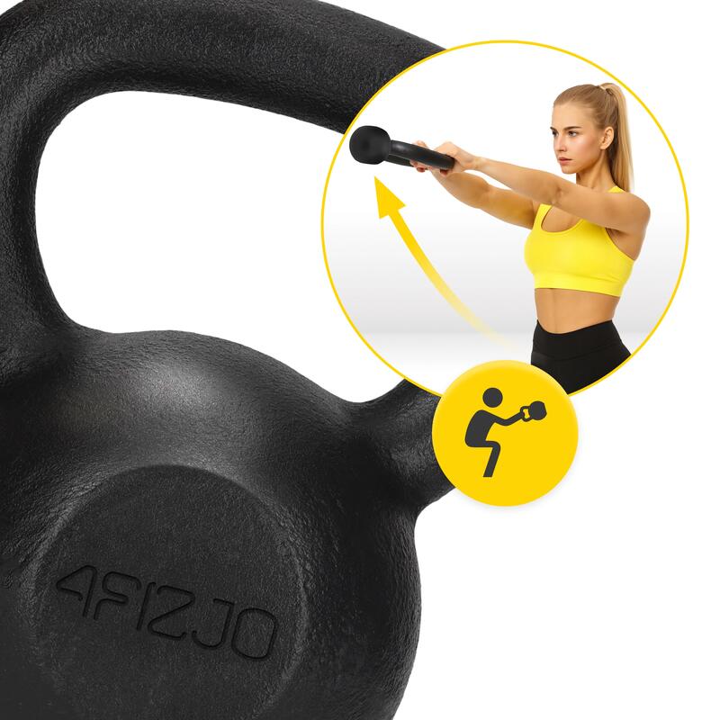 Kettlebell din fontă pentru exerciții de forță 4FIZJO