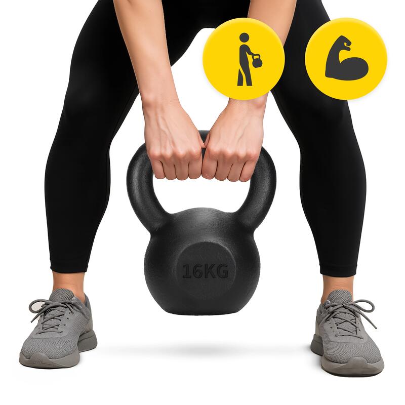Kettlebell din fontă pentru exerciții de forță 4FIZJO