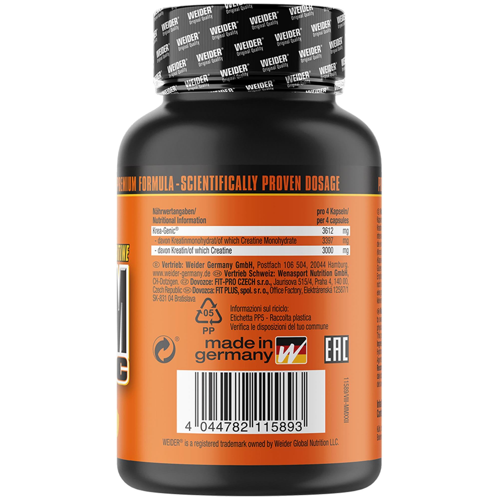 Weider Maximum Krea-Genic Capsules (200) Unflavoured - Créatine 7/7