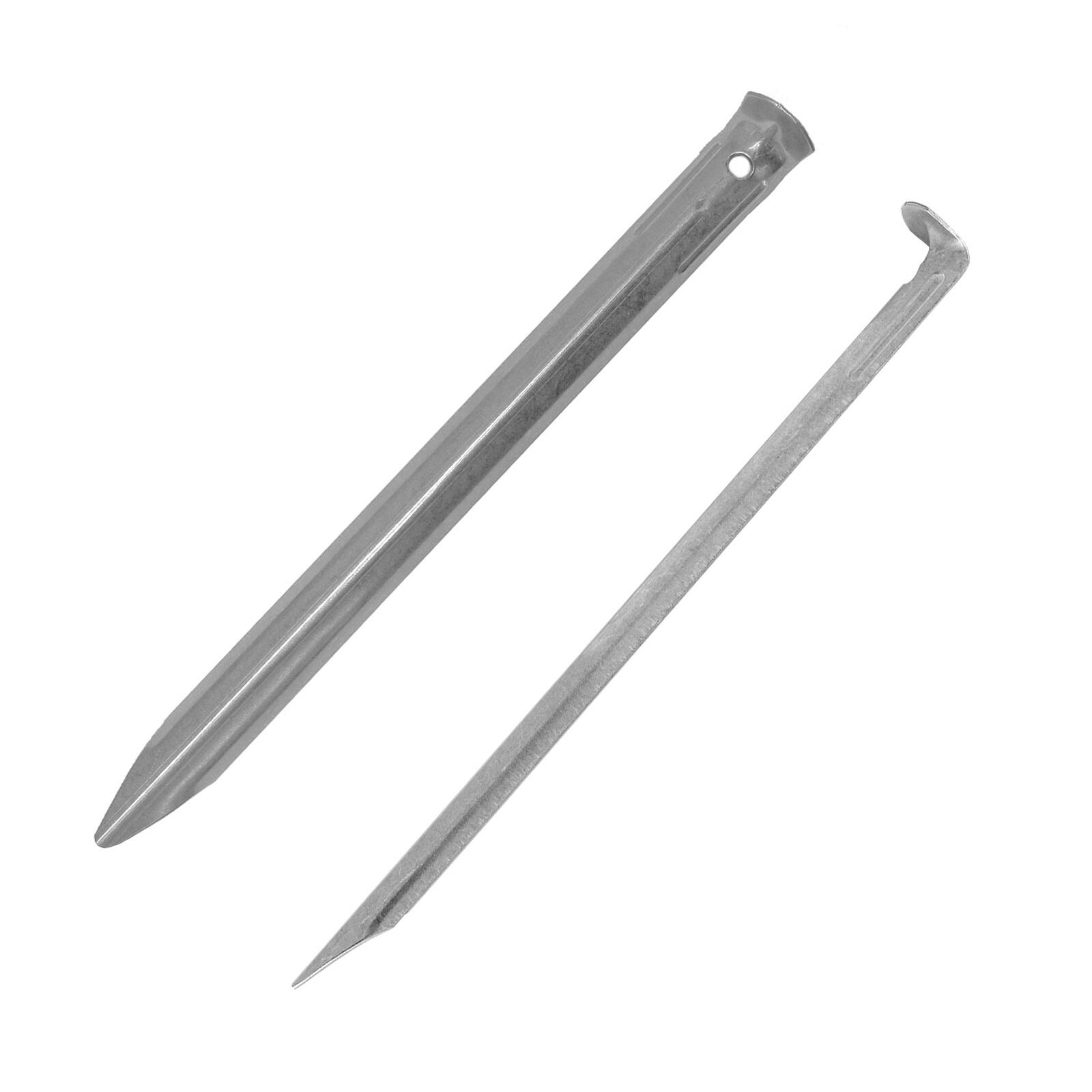 10 x picchetto 30 cm per tenda terra erba e sabbia acciaio zincato 1/4