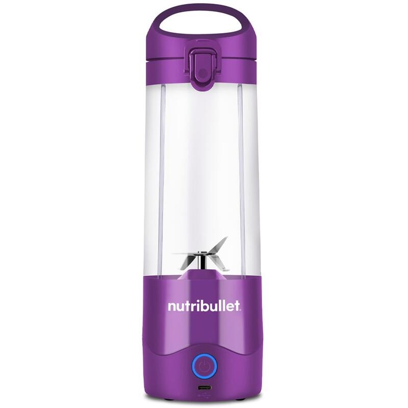 Blender portabil Nutribullet® NBP003PU, Cupa 475 ml, USB-C, Mov