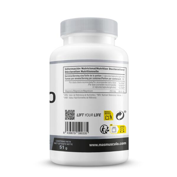 Bisglicinato di magnesio 250 mg - 60 capsule vegetali MASmusculo 3/5
