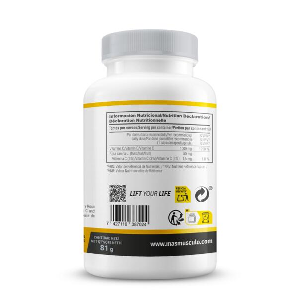Vitamina C 1000mg - 60 Capsules de MASmusculo 3/5