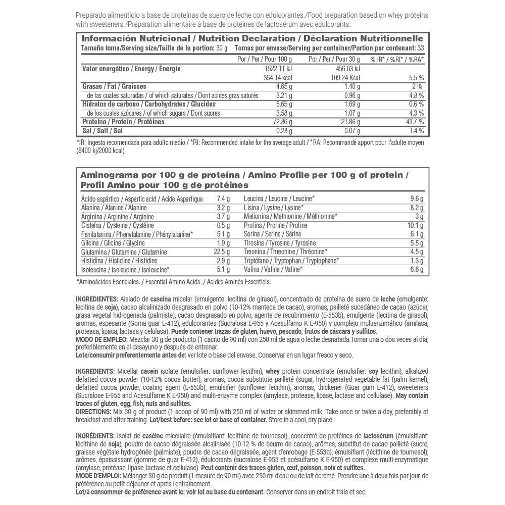 Micellar casein - 1kg Chocolat croustillant de MASmusculo 5/6