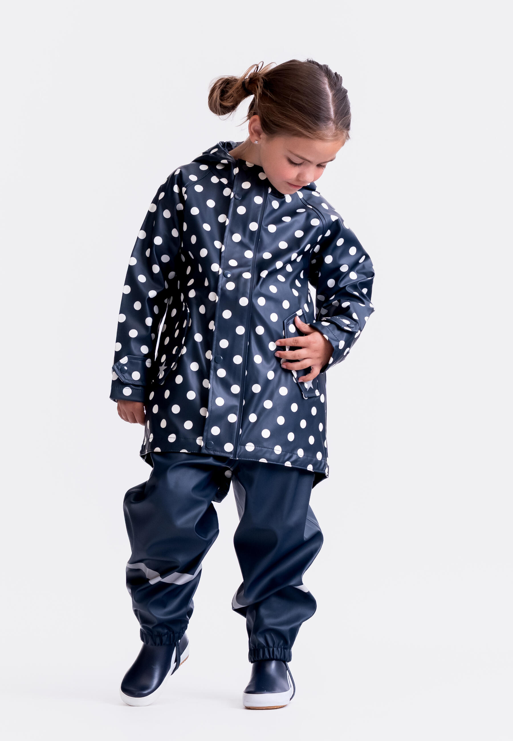 BMS Regenmantel für Kinder - rot mit Polka Dots 2/3