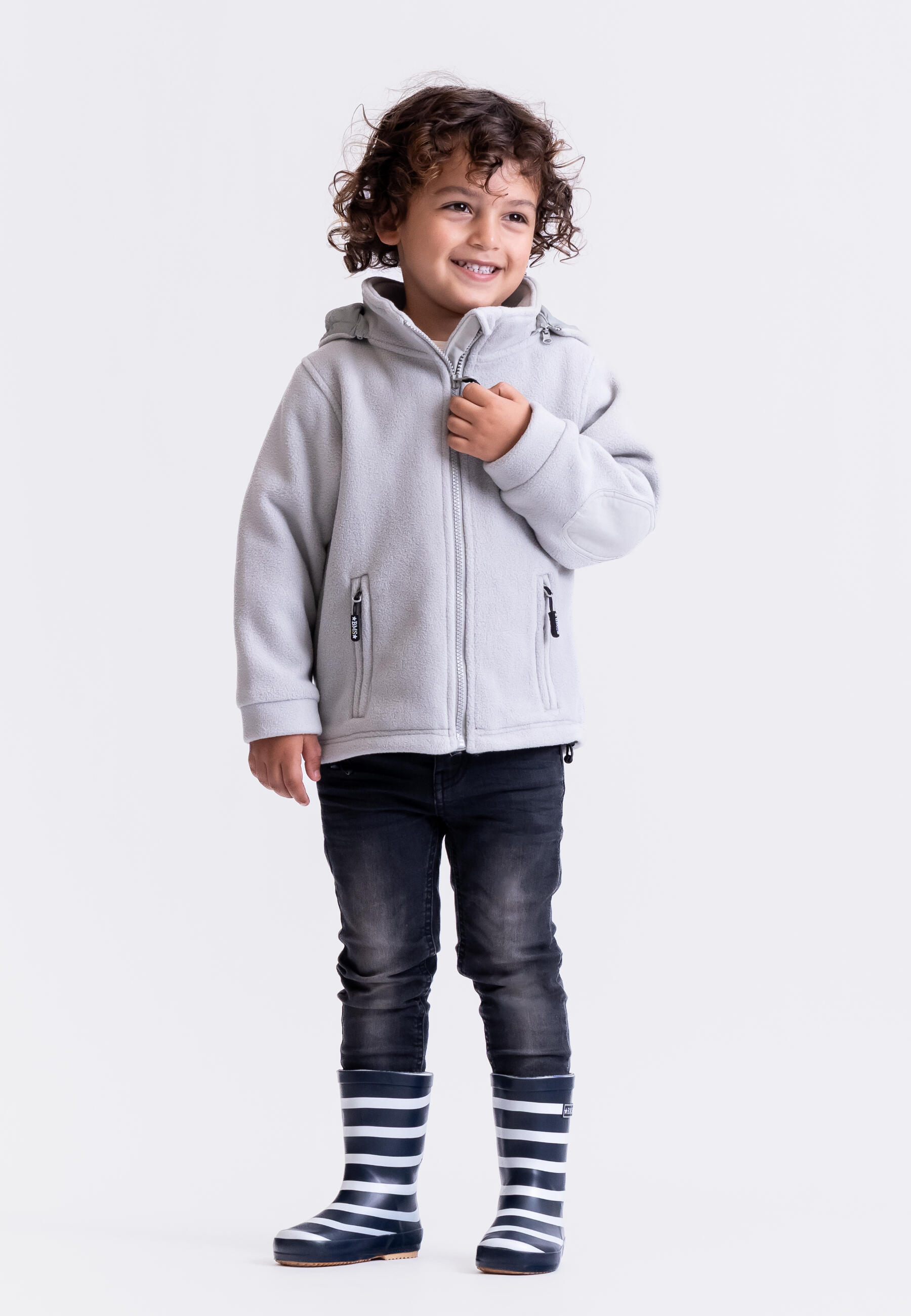 BMS Fleecejacke mit Kapuze und Windstopp Kinder 2/5