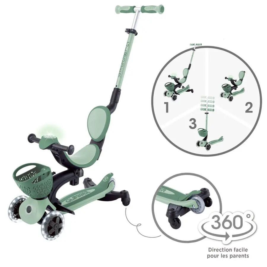 Trottinette évolutive GO-UP BABY 360 LIGHTS - Vert Sauge 6/7