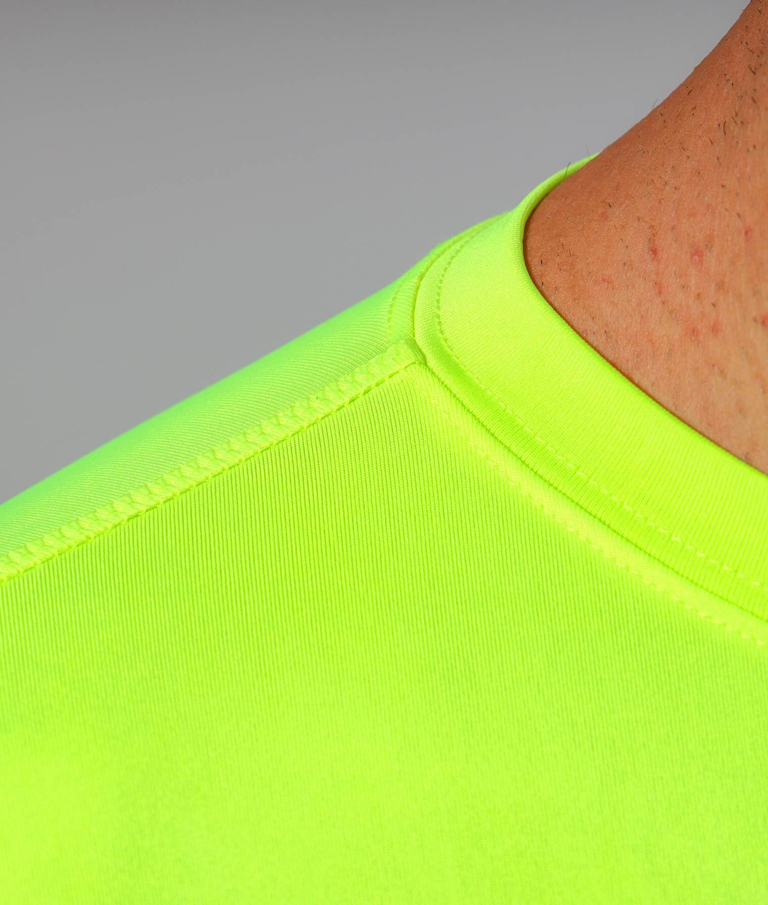 T-shirt uomo da palestra givova giallo fluo 3/4