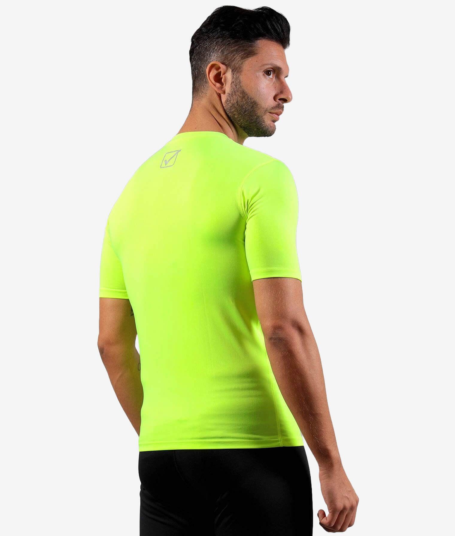 T-shirt uomo da palestra givova giallo fluo 4/4