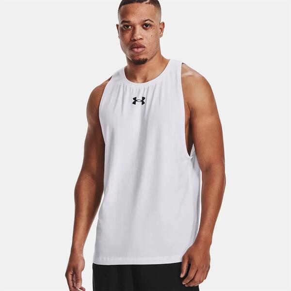 UNDER ARMOUR Camiseta sin mangas UA Zone para hombre Under Armour blanco y negro